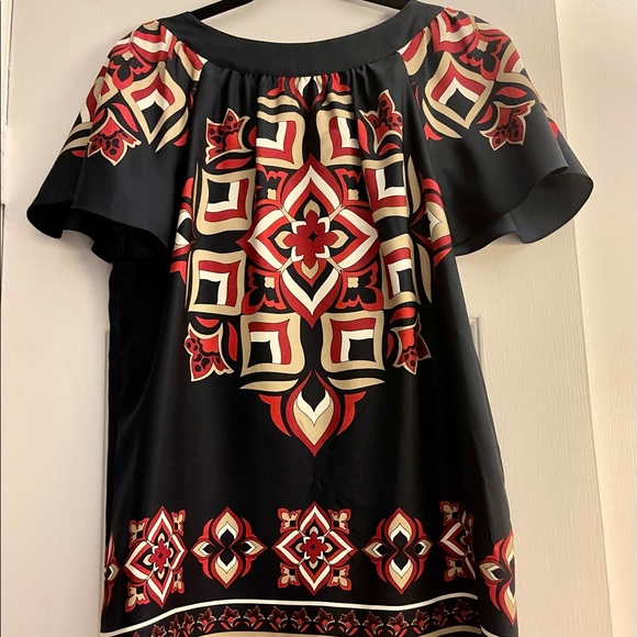 Michael Michael Kors Navy print silk top Medium - Picture 1 of 12